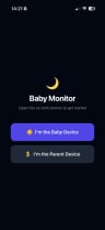 Start screen where each phone picks the baby or the parent role