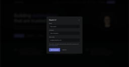 Request CV modal with name, company, and work email fields